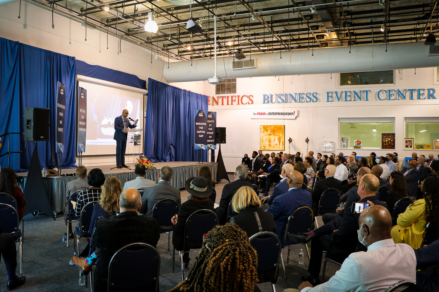 Miguel Estien and crowd at Innovate Capital Growth Fund Launch